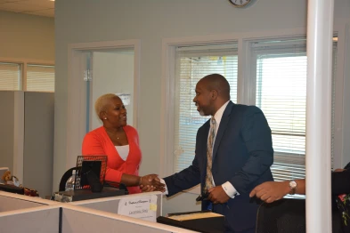 Financial Secretary Marlon Johnson visits DIR